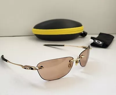 Oakley WHY 8.0 Polished Gold / Vr50 Gold Iridium Sunglasses Square A C E Wire   • $119