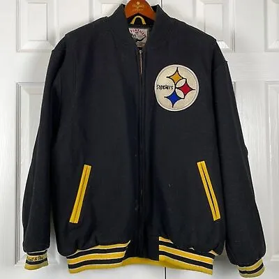 Mitchell & Ness Vintage Throwback Steelers Wool Varsity Jacket Men’s 3XL • $89.99