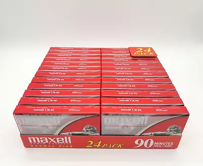 24-Pack Maxell UR 90 Minute Blank Audio Cassette Tapes Normal Bias Sealed Case • $44.99