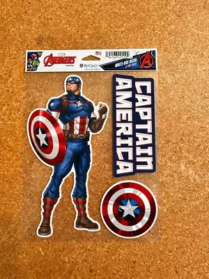 Marvel 3 Pack Multi Use Decals Captain America  Stickers Wincraft Made In USA • $7.99