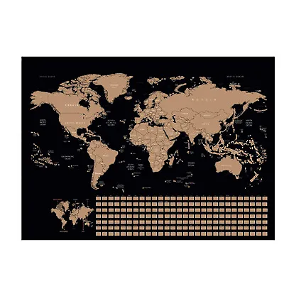 Scratch Off Large Travel Destination Tracker Gift World Map Poster 33X23 Inches • $10.95