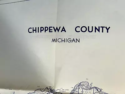 Vintage 1962 Chippewa County & Mackinac Mackinaw County Michigan Map • $2.95