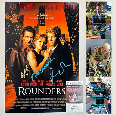Edward Norton John Malkovich & Matt Damon Signed ROUNDERS 12x18 Photo PROOF JSA • $4799.96