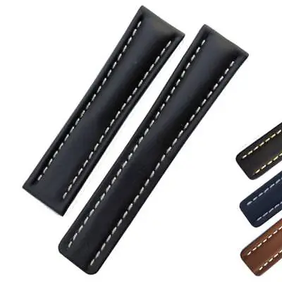 £24.95 • Buy Genuine Leather Watch Strap For Breitling Deployment Clasp (Smooth Finish)