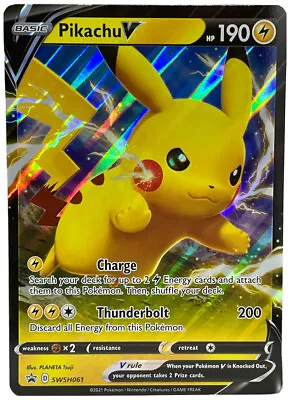 Pokémon TCG - Pikachu V - SWSH061 Jumbo - Oversized Black Star Promo [Near Mint] • $6.49
