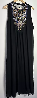 City Chic Womens Strapless Maxi Dress Embroidered Plus Size L 20 Black Formal • $26.07