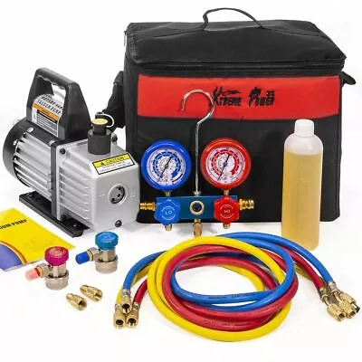 A/C Vacuum Pump And Charging Manifold Gauge Kit • $429.69