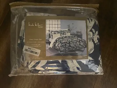 New! Nicole Miller Dark Navy Blue Andreas Floral King Duvet Set • $25