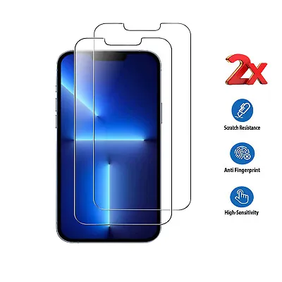 2X Tempered Glass Screen Protector For IPhone 15 14 13 12 11 Pro Max 7 8 PLUS XS • $5.50