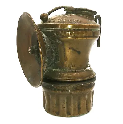 Vintage US Auto-Lite Universal Lamp Co. Coal Miner Brass Carbide Headlamp Light • $49.99