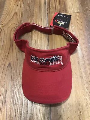 US Open Tennis 2003 Vintage Adult Visor Hat Cap One Size Red New • $26.99