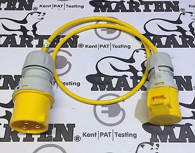 Marten® 110V Adapter 32a Plug To 16a Coupler Socket 1 Meter Lead Yellow Cable • £17.24