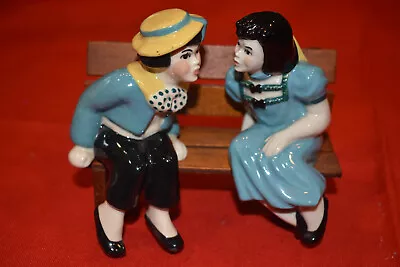 Vintage Ceramic Arts Studio CAS Madison Wisconsin Boy & Girl Kissing On Bench • $30