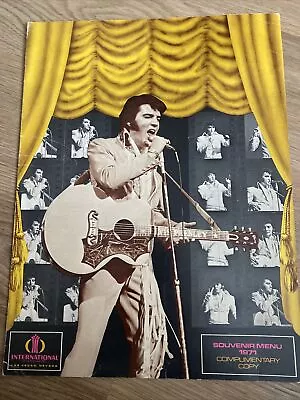 VINTAGE ELVIS PRESLEY LAS VEGAS HILTON 1971 TOUR Souvenir Menu • $40