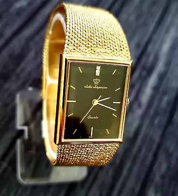 NICE Rare Vintage Retro Jules Jurgensen Diamond Mens Watch Italian Mesh Band • £102.17