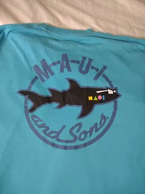 Maui And Sons Blue Large Tshirt Shark Graphic  • $12.80