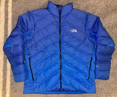 THE NORTH FACE Fuseform Dot Matrix 700 Down Jacket Blue Mens Size X Large • $100