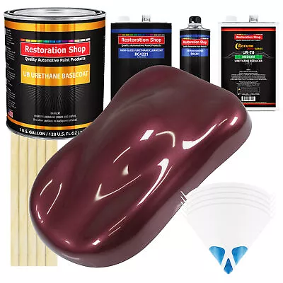 Vintage Burgundy Metallic Gallon URETHANE BASECOAT CLEARCOAT Car Auto Paint Kit • $400.99