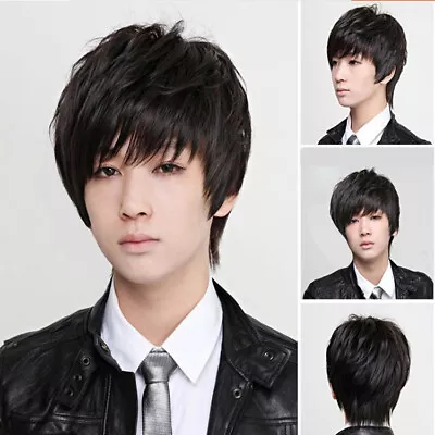 Men's Wigs Are Not Mainstream Handsome Short Straight Oblique Japanese • £12.99