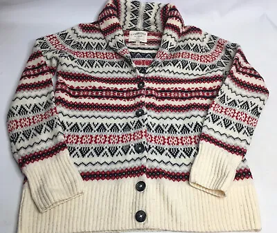 $26.99 • Buy Cambridge Dry Goods Lambs Wool Buttoned Cardigan Sweater Size Large Red Black