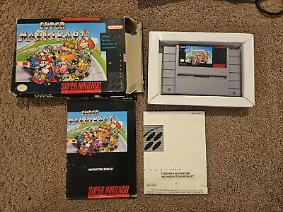 Super Mario Kart SNES Super Nintendo!!  Complete In Box Manual • $79.99