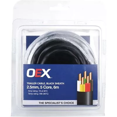 OEX Trailer Cable 7A 5 Core 2.5mm X 6m ACX0820-6BL • $19.16