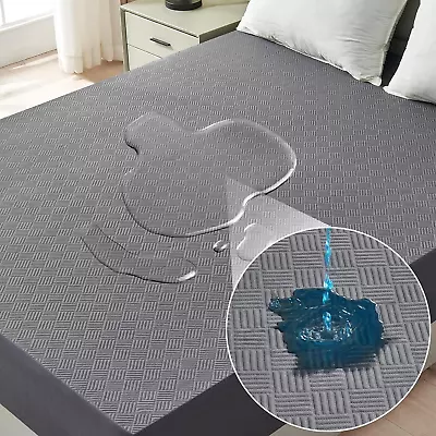 100% Waterproof Mattress Protector Queen Noiseless 3D Air Fabric Bed Cover Cool • $24.90