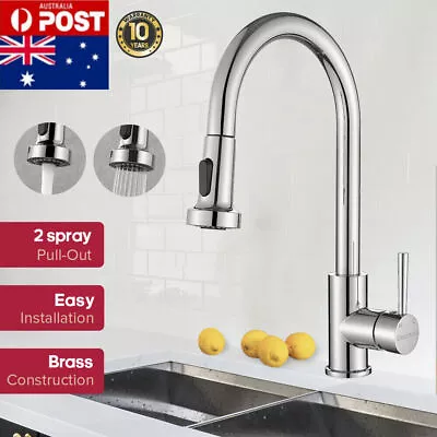 Kitchen Tap Mixer Pull Out Basin Taps Faucet Swivel Spout Chrome Brass 2-Mode • $52.99