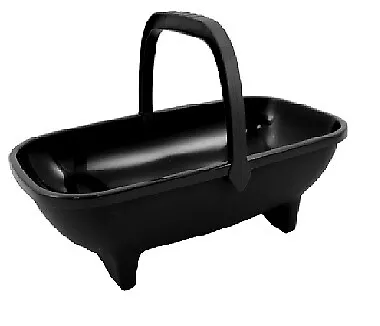 Black Garden Trug Planter 53cm Plastic Basket Plant Pot Tool Trug With Handle • £7.29