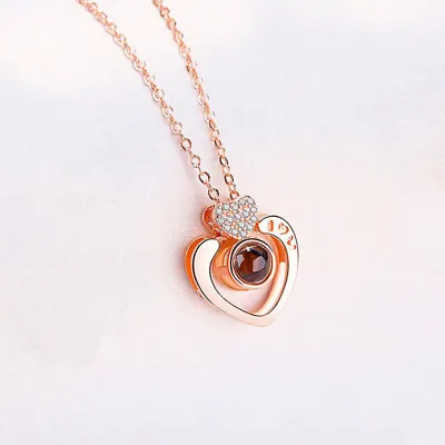 Heart Shaped Necklace That Says I Love You In 100 Different Languages Pendant • $10.99