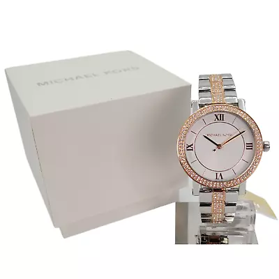 Michael Kors Norie Ladies Stainless Rose Gold-Tone Bracelet 38MM Watch MK4406 • $100