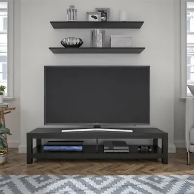 Black TV Stand For TVs Up 65 Inch Entertainment Media Center Console Storage • $124.14