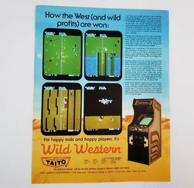 Vintage Taito WILD WESTERN Arcade Machine Game Original Flyer 1980 Advertisement • $16.19