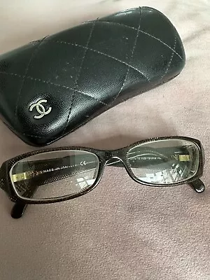 £45 • Buy Chanel 3173 C.1123 Glasses Eyeglasses Frames Clear Brown Rectangular With Case
