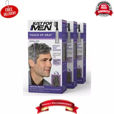 Just For Men Touch Of Gray Hair Color Easy Comb T-35 Medium Brown 1.4oz 3 Pack • $31.99