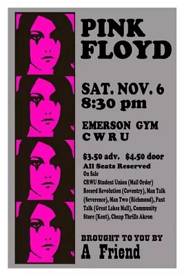 Pink Floyd 1971 Cleveland Concert Poster Framed 11x17 • $21.99