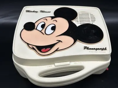 Vintage Mickey Mouse Children's 2 Speed Phonograph Record Player And Record • $45