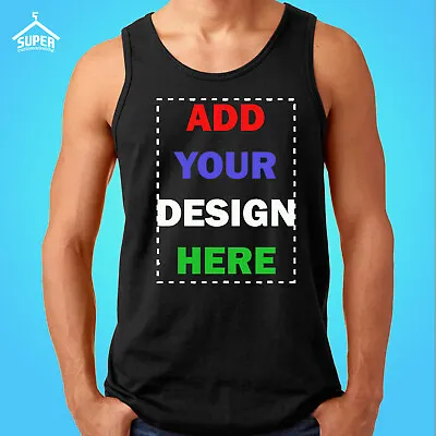 Add Your Text Custom MAN TANK TOP Create Your Tee Tank Top Personalize Design • $34.94