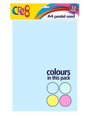 Cre8 A4 Pastel Card 200gsm 12shts • £2.99