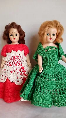 Vintage Sleepy Eyes Dolls 7 Inch Hard Plastic Set Of 2 • $12.49