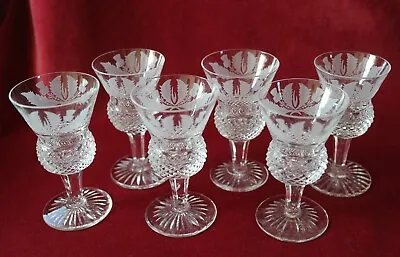 Edinburgh Crystal Thistle Pattern - 6 X Liqueur Glasses • £125