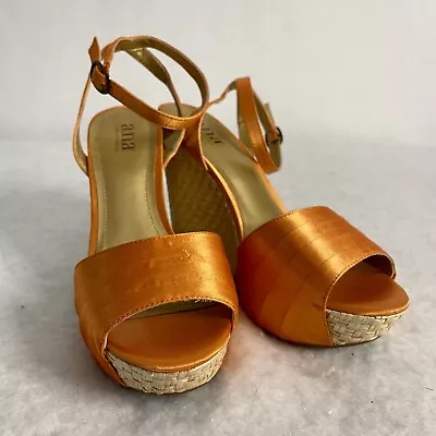 A.n.a. A New Approach Orange Satin Ankle Strap Shoes/Sandles Sz 10M • $19.99