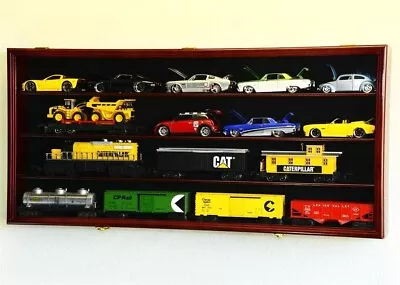 Car Display Case Cherry 20 Pcs Diecast 1/24 Scale 1:24 Collection Shelf Cabinet • $267.74