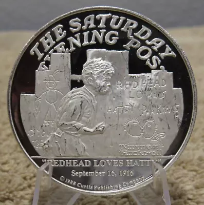 1988 Norman Rockwell Saturday Evening Post 2 Troy Oz. .999 Silver Round • $94.99