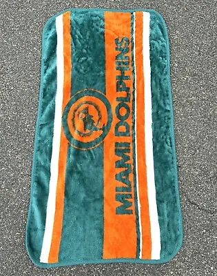 Vintage Miami Dolphins San Marcos Retro 80s Fleece NFL Stadium Throw Blanket • $61.97