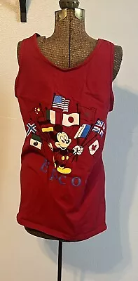 Vintage Disney Designs Epcot Mickey Mouse Sleeveless Red Tank Top Large  • $19.50