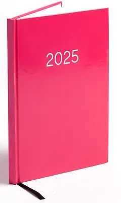 2025 Diary A5 Week To View Diary Office Full Year Planner Hardback Cerise • £4.69