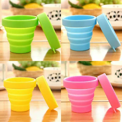 Silicone Folding Cup Bowl Set Telescopic Collapsible Outdoor Travel Camping Tool • £3.50