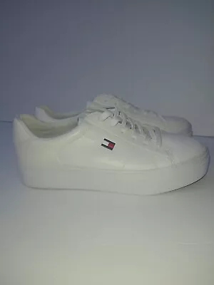 Tommy Hilfiger Womens White Bueri Casual Platform Hi Wall Shoes Sneakers 11M  • $40