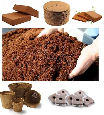 Coco Coir Bricks Pots Coconut Fibre Mulch Mat Organic Peat Free Compost Plants • £2.99